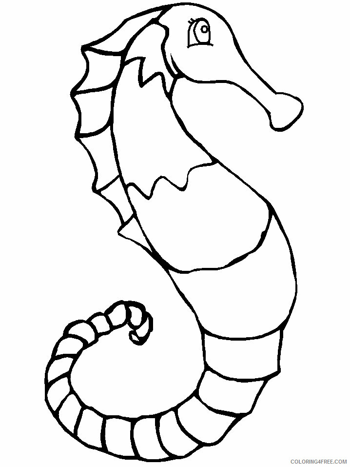 Animal Coloring Book Printable Sheets Ocean Seahorse2 Animals Pages 2021 a 0146 Coloring4free