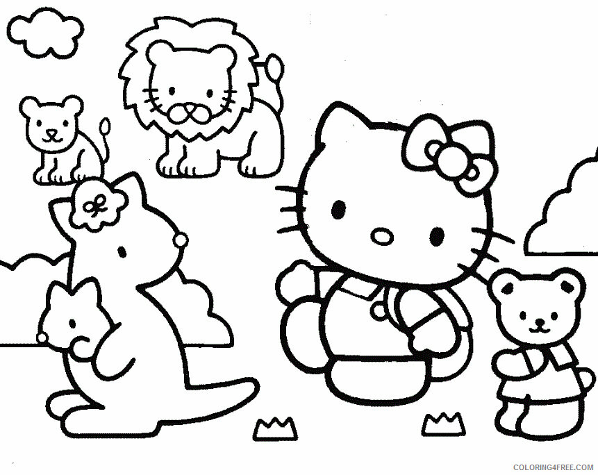 Animal Coloring Books Printable Sheets Hello Kitty Zoo Animals Coloring 2021 a 0199 Coloring4free