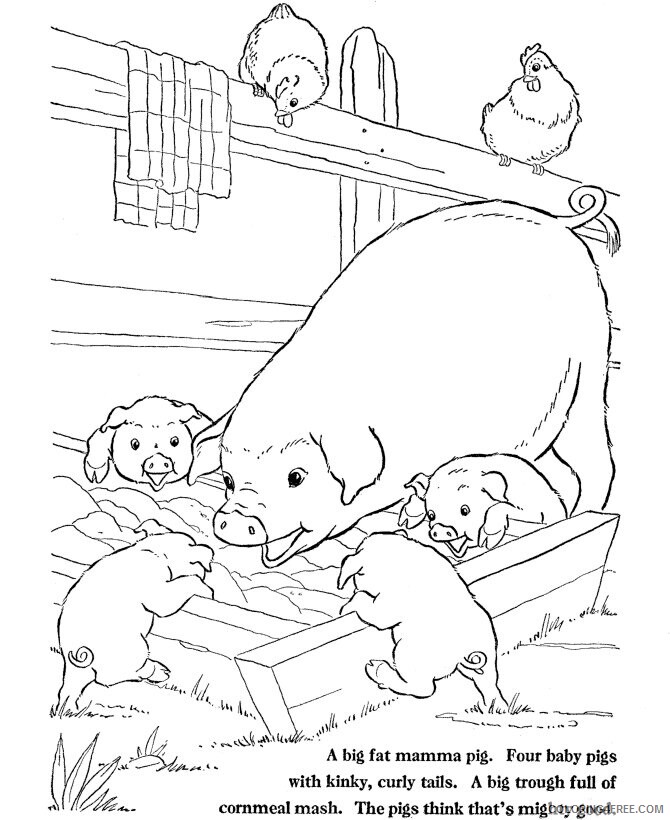Animal Coloring Pages Free Printable Printable Sheets Free Farm Animal Pages 2021 a 0403 Coloring4free