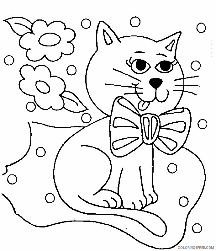 Animal Coloring Pages for Preschoolers Printable Sheets Cute Kitten Animal 2021 a 0327 Coloring4free
