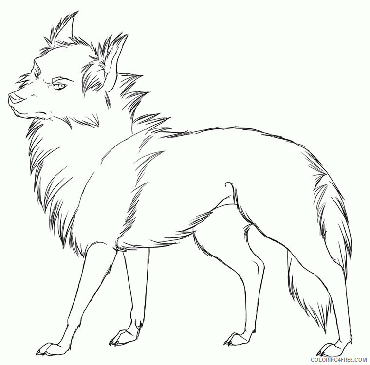 Animal Coloring Pages for Teens Printable Sheets Anime Wolf For 2021 a 0349 Coloring4free