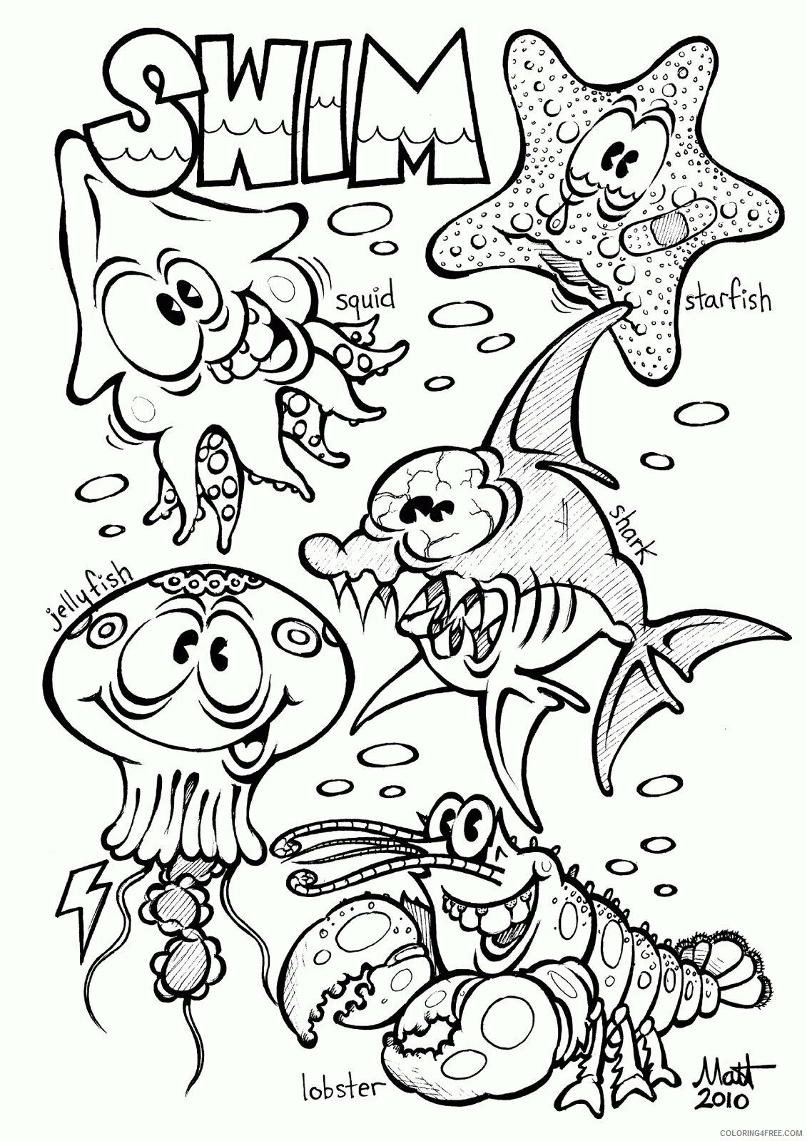Animal Coloring Pages of Ocean Animals Printable Sheets Free Ocean Pages 2021 a 0416 Coloring4free