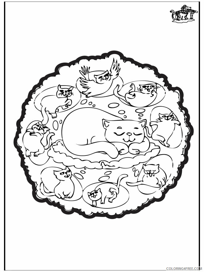 Animal Mandala Coloring Pages Printable Sheets Cats mandala Animal mandalas jpg 2021 a 0525 Coloring4free