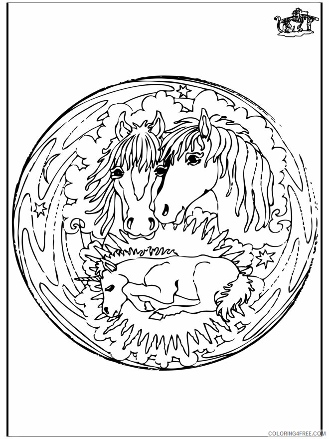 Animal Mandala Coloring Pages Printable Sheets horses 2 Animal mandalas 2021 a 0540 Coloring4free