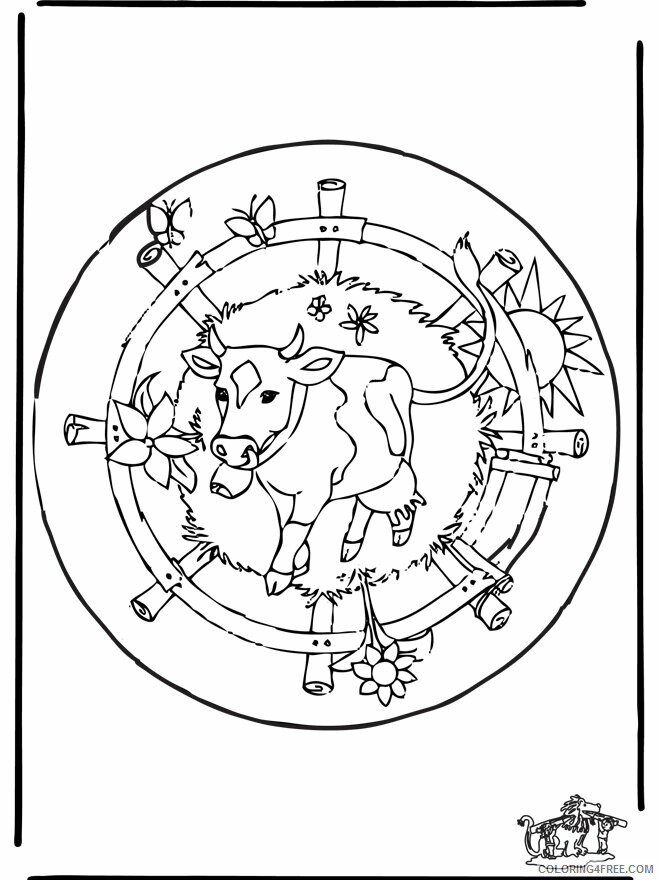 Animal Mandalas Printable Sheets Mandala cow Animal mandalas jpg 2021 a 0554 Coloring4free