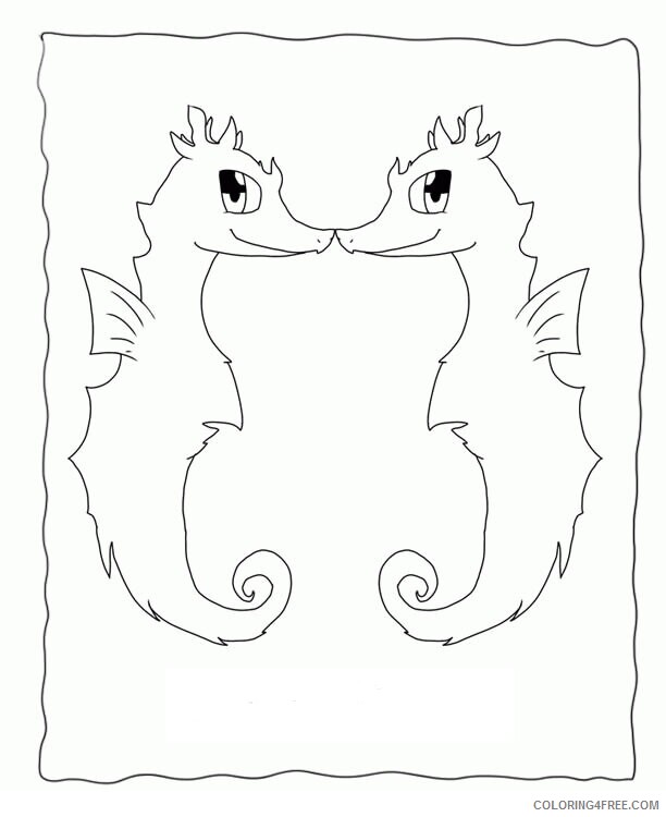 Animal Outline Printable Sheets Cartoon Animals Seahorse 2021 a 0570 Coloring4free