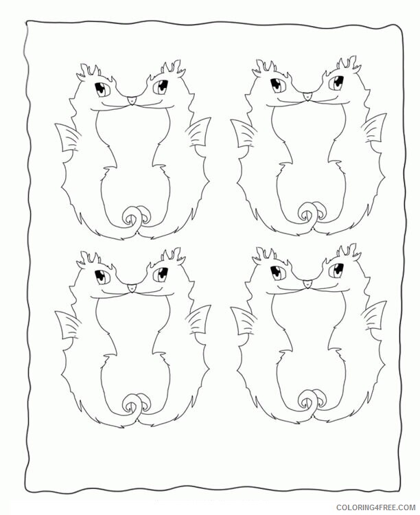 Animal Outline Printable Sheets Cartoon Animals Seahorse 2021 a 0571 Coloring4free