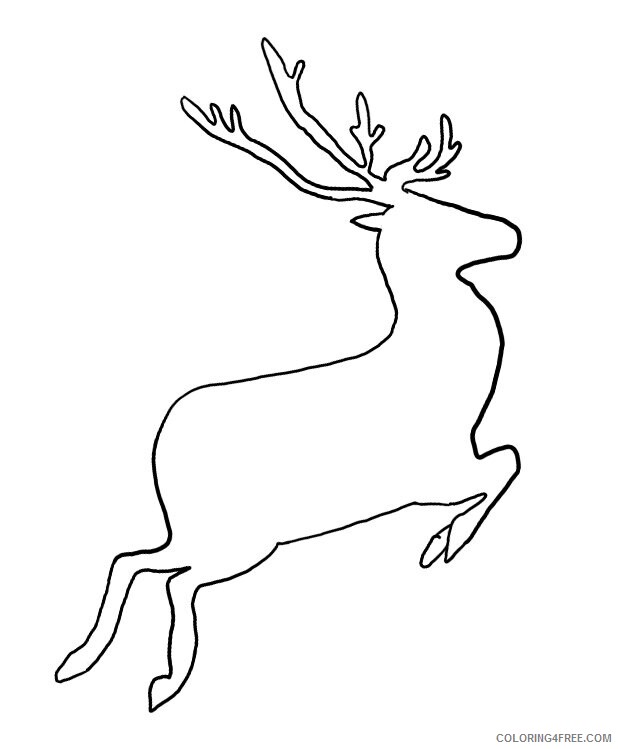 Animal Outline Printable Sheets Free Reindeer Reindeer Crafts 2021 a 0577 Coloring4free