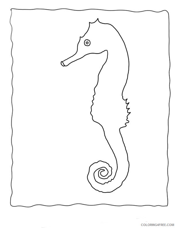 Animal Outline Printable Sheets Seahorse Outline Free Seahorse Coloring 2021 a 0585 Coloring4free