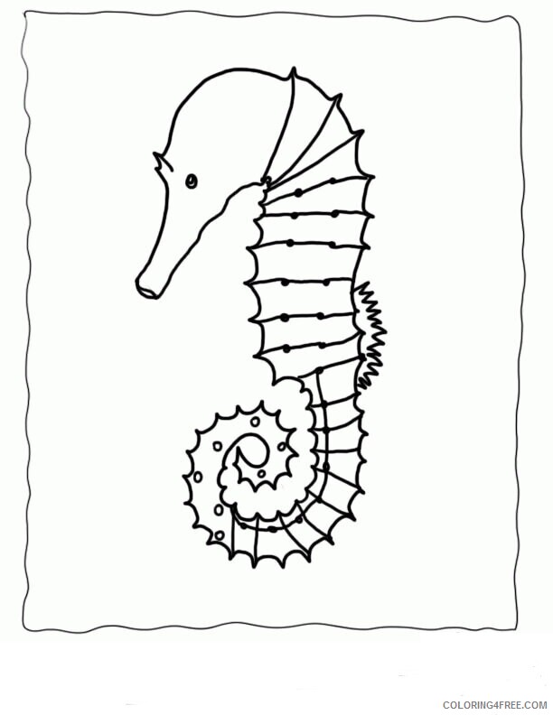 Animal Outline Printable Sheets Seahorse Page Free Seahorse 2021 a 0584 Coloring4free