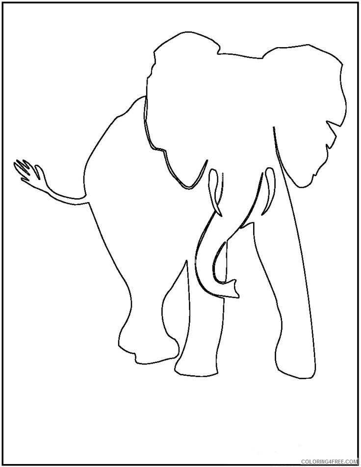 Animal Outline Printable Sheets african elephant outline elephant jpg 2021 a 0563 Coloring4free