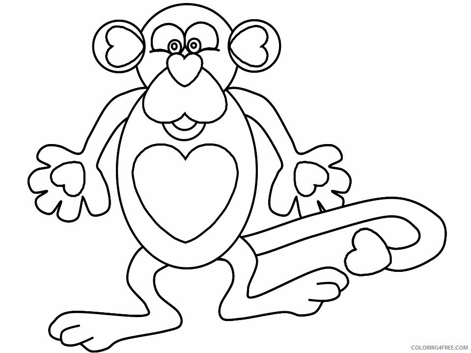 Animal Templates Cut Out Printable Sheets Animal Free Printable Monkey 2021 a 0843 Coloring4free