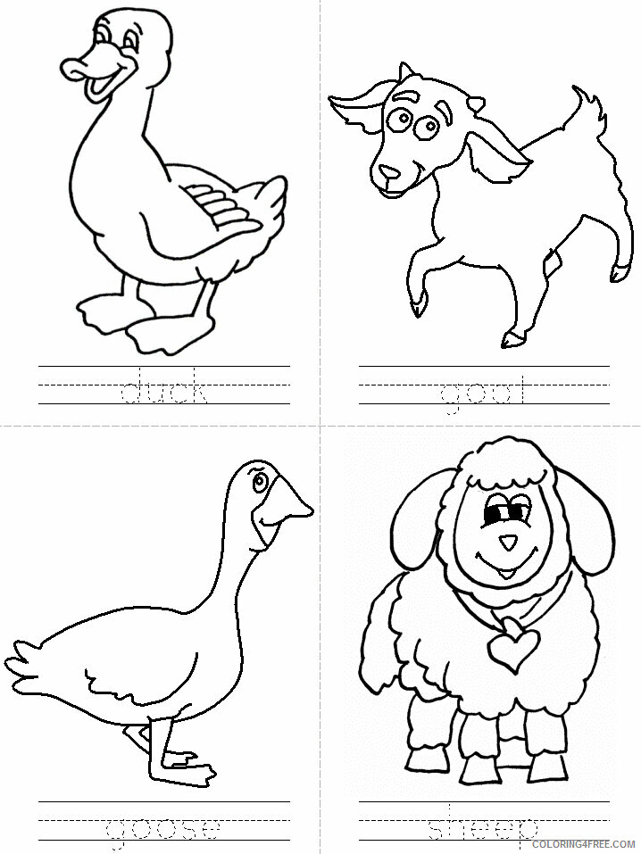 Animal Templates for Kids Printable Sheets farm animals template printables 2021 a 0869 Coloring4free