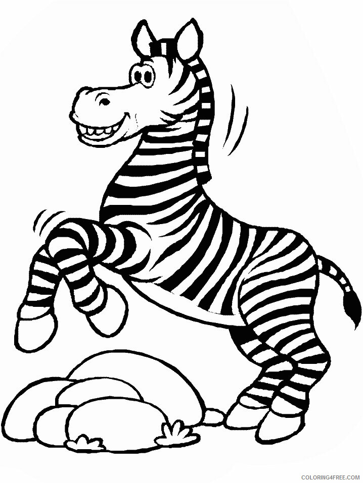 Animals Cartoons Printable Sheets Cartoon Zebra animal Page 2021 a 0896 Coloring4free