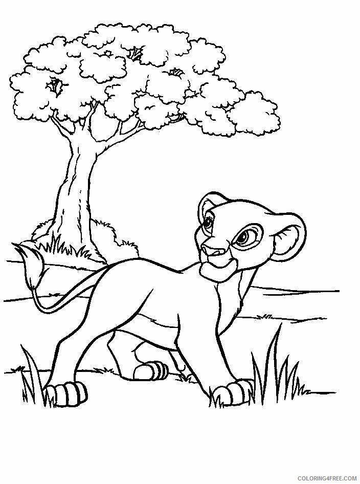 Animals Cartoons Printable Sheets Disney Cartoon Simba Pages 2021 a 0902 Coloring4free