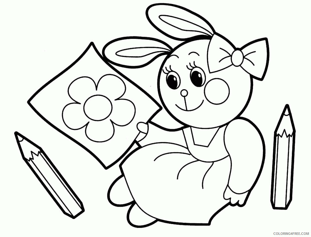 Animals Cartoons Printable Sheets Funny Rabbit Animals pages 2021 a 0906 Coloring4free