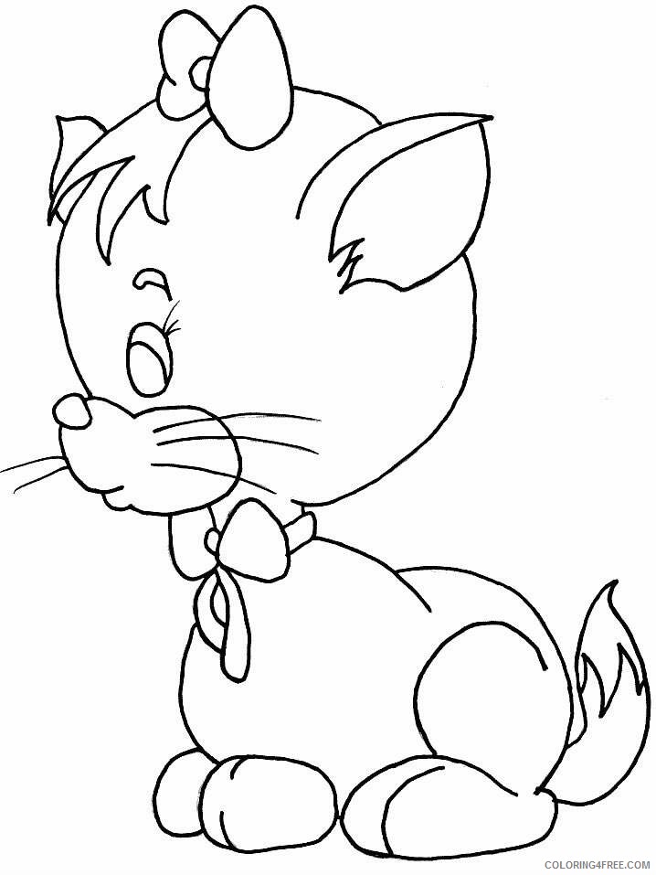Animals Cartoons for Kids Printable Sheets Lovely Cartoon Cat Pages 2021 a 0926 Coloring4free