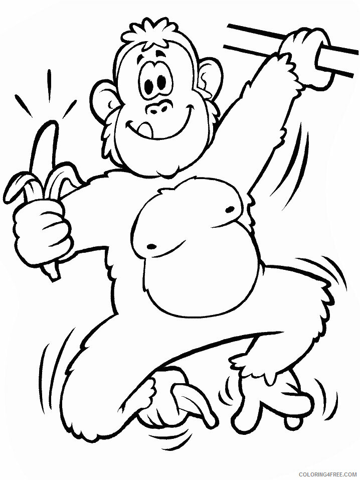 Animals Cartoons for Kids Printable Sheets Printable Chimp Animals Page 2021 a 0928 Coloring4free