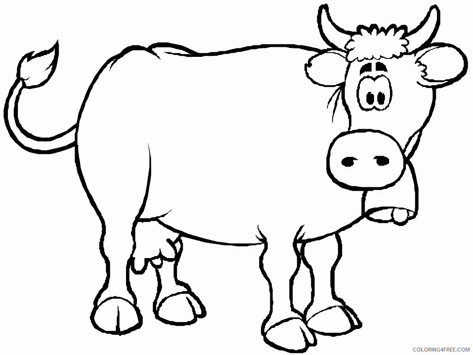 Animals Cartoons for Kids Printable Sheets cartoon Cow for 2021 a 0917 Coloring4free