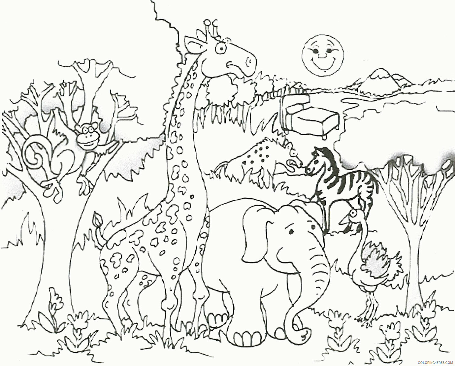 Animals Coloring Pages Free Printable Sheets African Animals Printable 2021 a 0963 Coloring4free