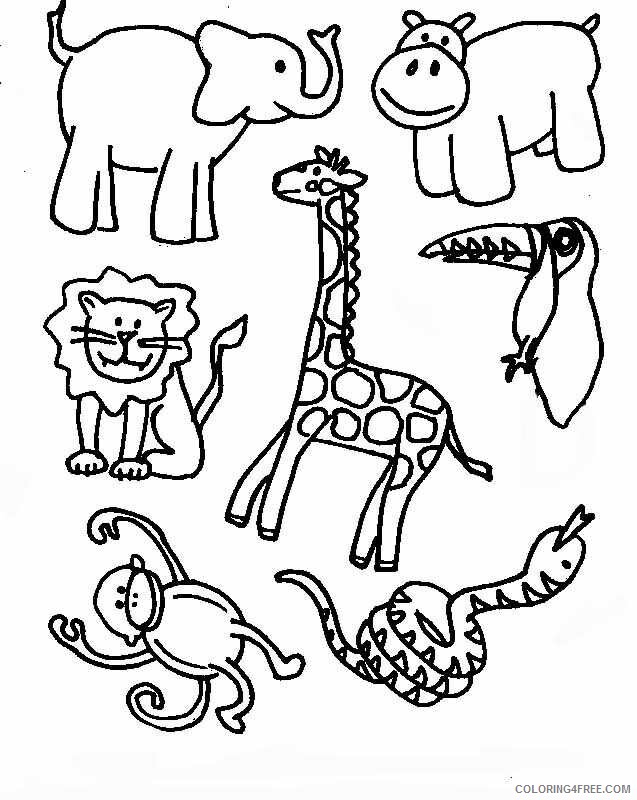 Animals Coloring Pages Free Printable Sheets Jungle animal to 2021 a 0992 Coloring4free