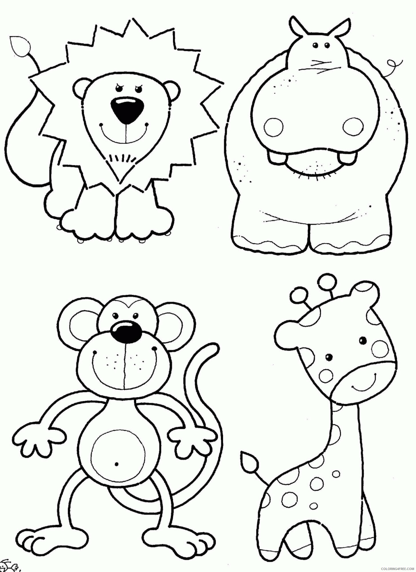 Animals Coloring Pages Free Printable Sheets animals free animal 2021 a 0975 Coloring4free