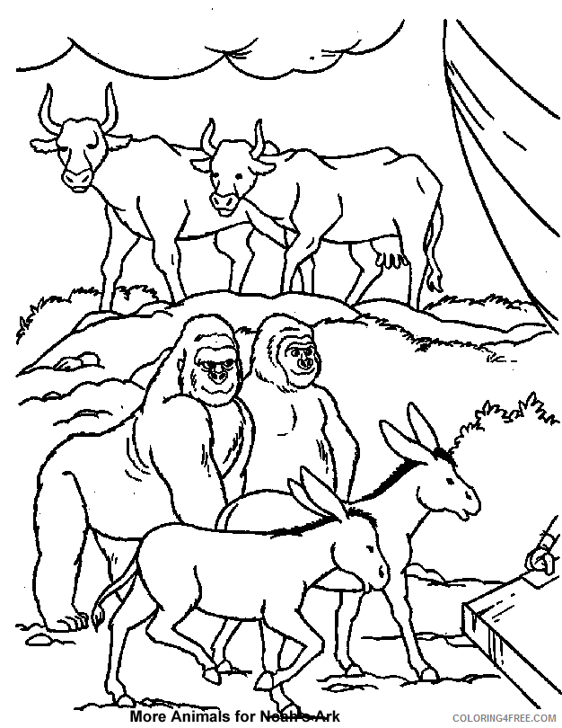 Animals Colouring Sheets Printable Sheets Noahs Ark Bible Sheets 2021 a 1011 Coloring4free