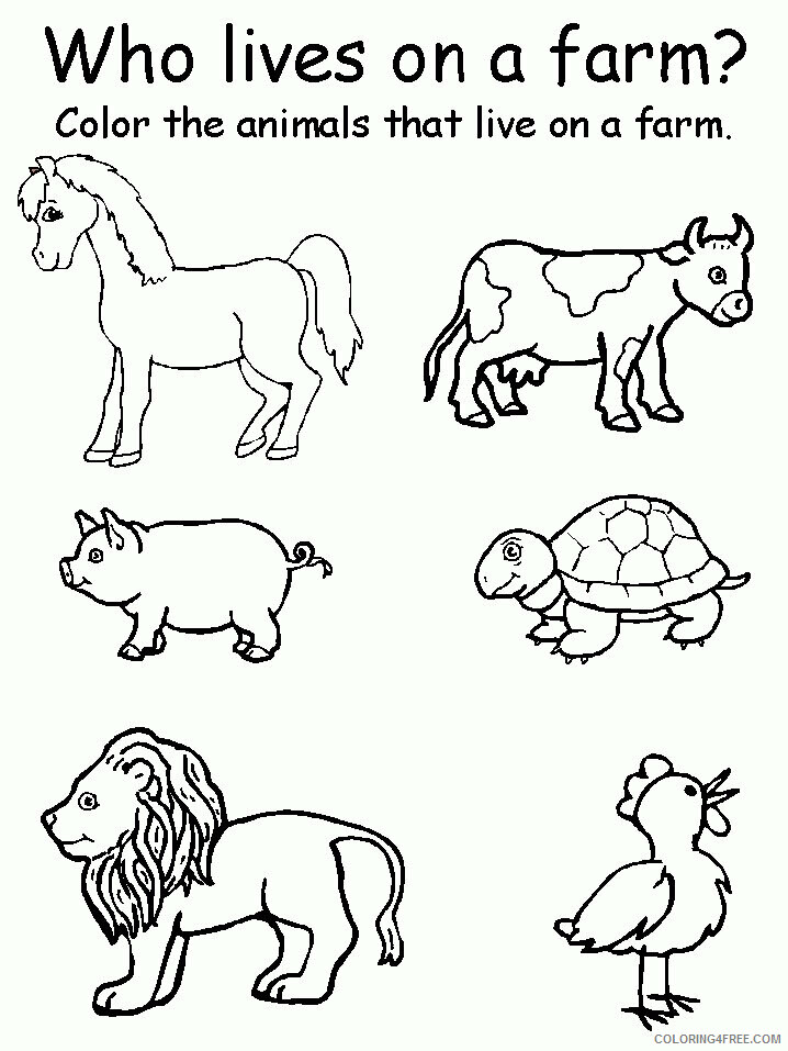 Animals Pictures for Kids Printable Sheets Farm Animals Worksheets 2021 a 1101 Coloring4free