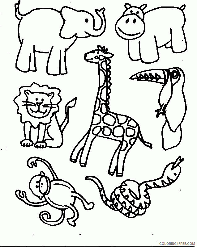 Animals Pictures to Color Printable Sheets Baby Jungle Animals Pages 2021 a 1142 Coloring4free