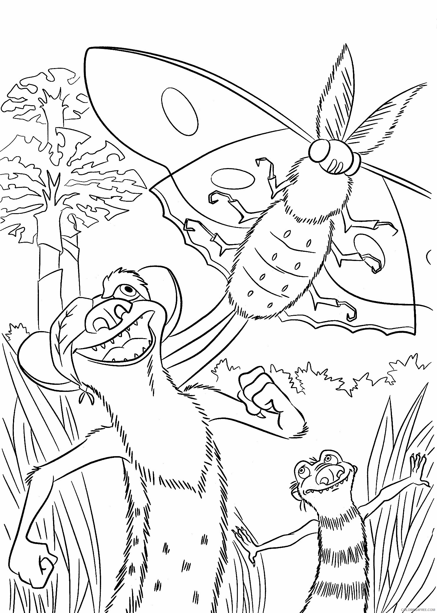 Animals of the Ice Age Coloring Pages Printable Sheets Ice Age 5 Pages 2021 a 1068 Coloring4free