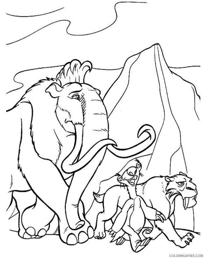 Animals of the Ice Age Coloring Pages Printable Sheets Ice Age Scrat Pages 2021 a 1079 Coloring4free