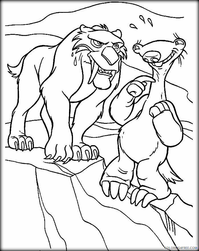 Animals of the Ice Age Coloring Pages Printable Sheets Manny Ice Age Animals 2021 a 1081 Coloring4free