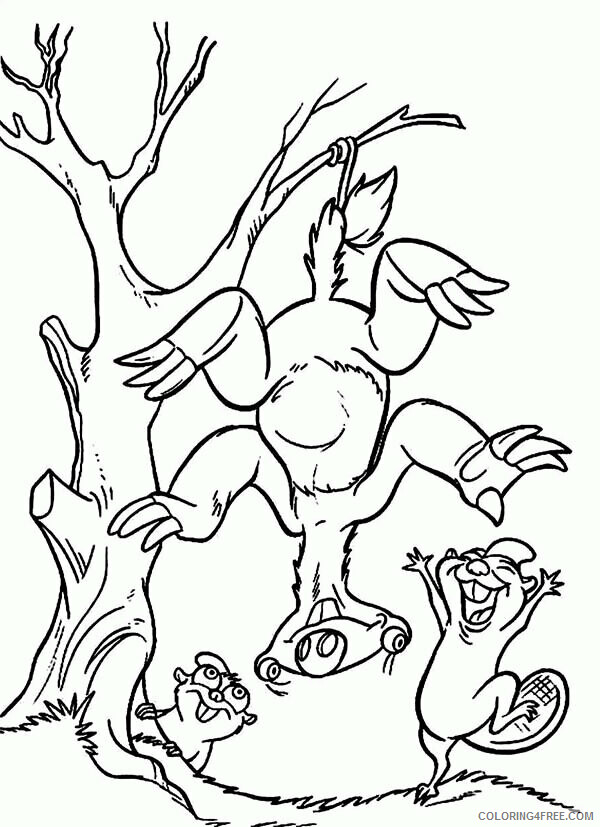 Animals of the Ice Age Coloring Pages Sheets Sid Hanging Upside Down in 2021 a 1083 Coloring4free