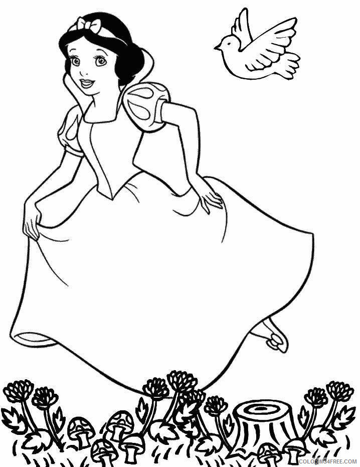 Animated Cartoons Characters Printable Sheets Disney Snow White Coloring 2021 a 1193 Coloring4free