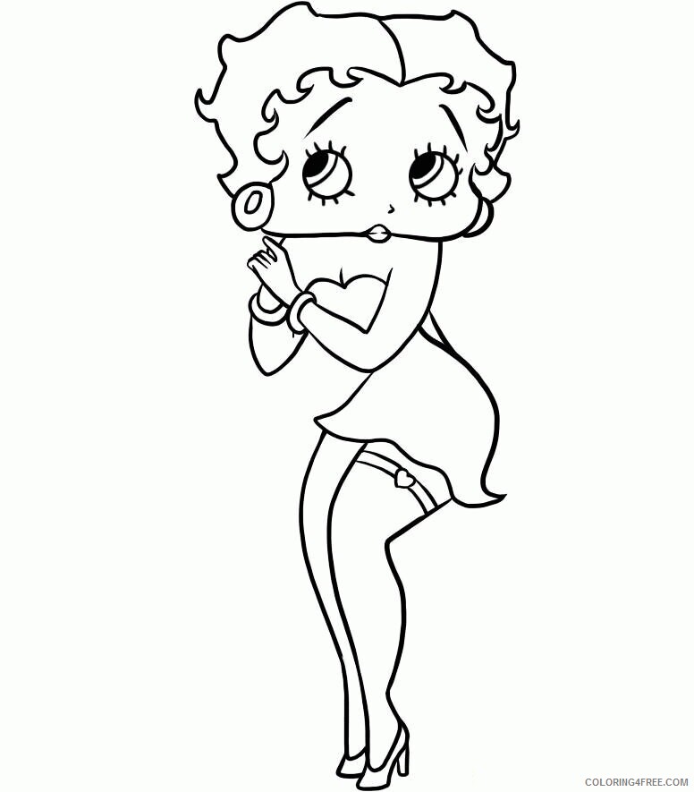 Animated Cartoons Characters Printable Sheets how to draw betty boop 2021 a 1196 Coloring4free
