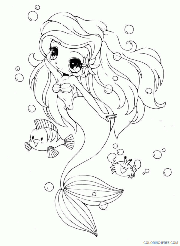 Anime Blue Mermaid Coloring Pages Printable Sheets Cartoon Characters NetArt 2021 a 1256 Coloring4free