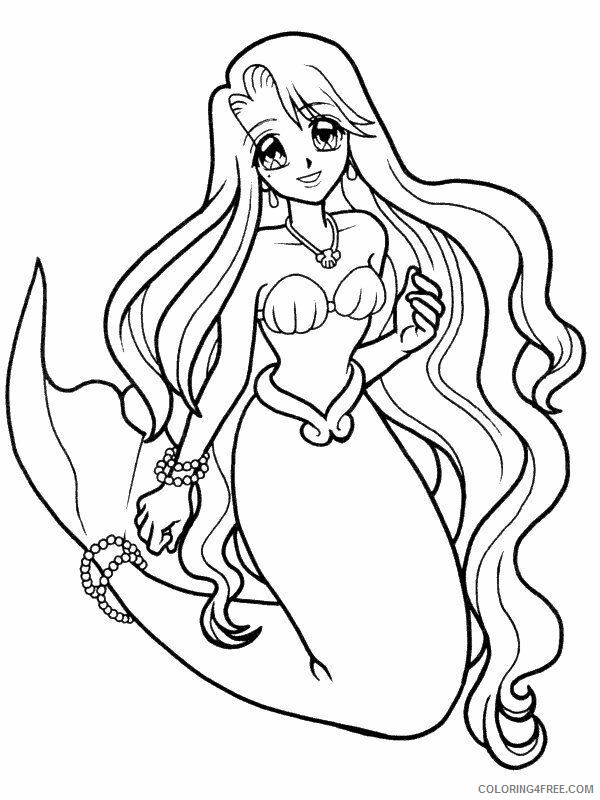 Anime Blue Mermaid Coloring Pages Printable Sheets page Mermaid Zeemeermin 2021 a Coloring4free