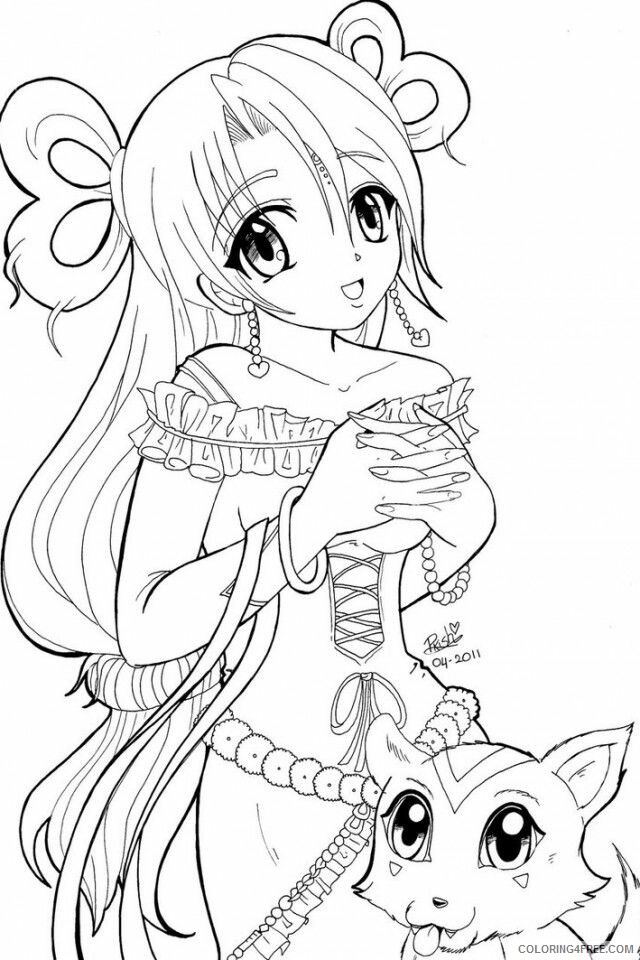 Anime Coloring Books Printable Sheets Download Anime Princess Pages 2021 a 1319 Coloring4free