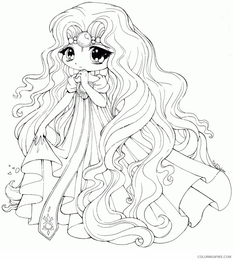 Anime Coloring Books Printable Sheets Princess Emeraude Chibi by YamPuff 2021 a 1323 Coloring4free