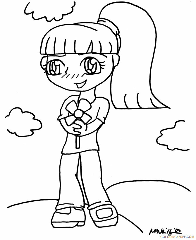 Anime Coloring Pages Printable Printable Sheets Anime Flower Girl 2021 a 1365 Coloring4free