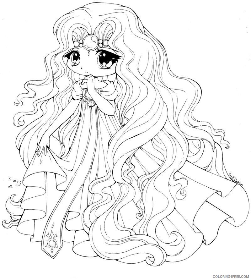 Anime Girl Coloring Pages Printable Sheets chibi anime Sad 2021 a 1378 Coloring4free