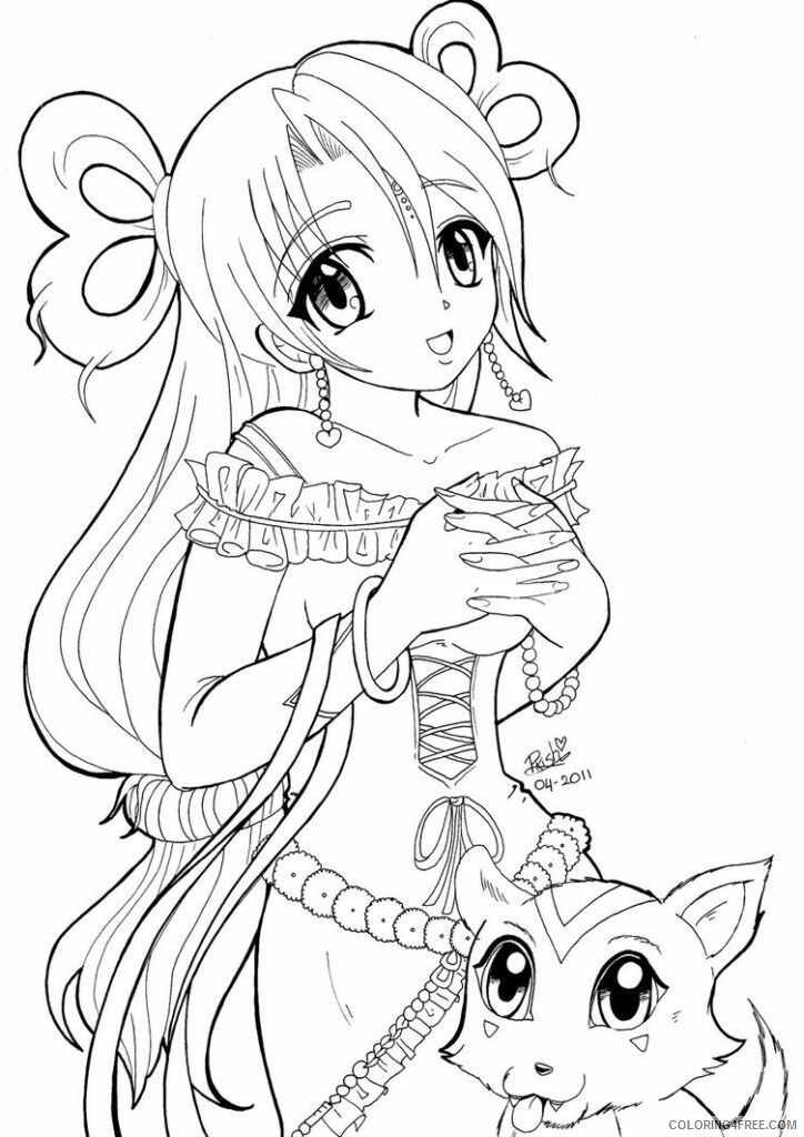 Anime Line Art Coloring Pages Printable Sheets Line art anime Pages 2021 a 1413 Coloring4free