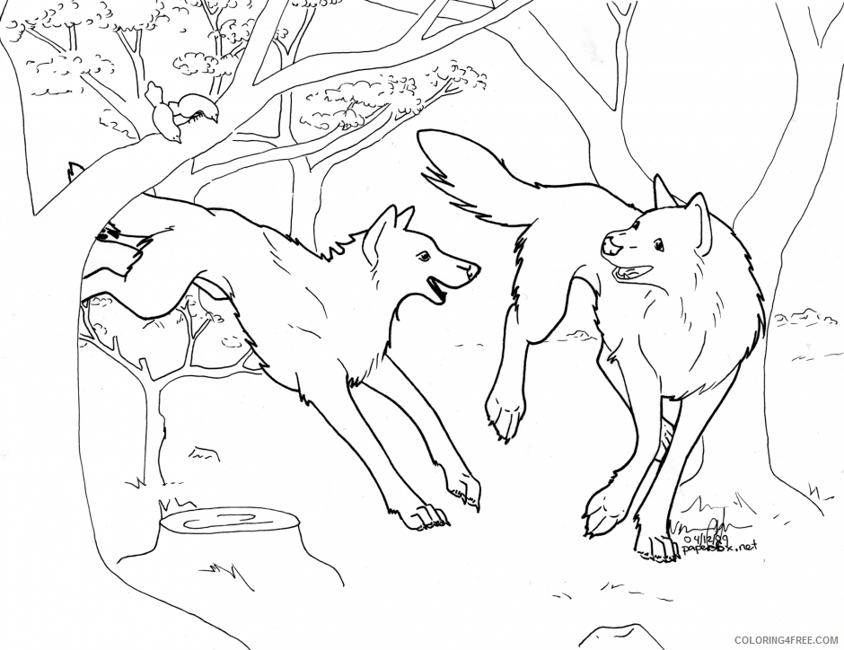 Anime Wolf Coloring Pages Printable Sheets Anime Wolf Printable 2021 a 1431 Coloring4free