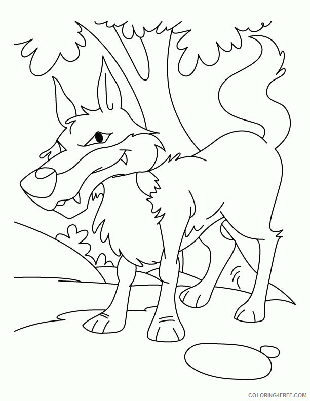 Anime Wolf Coloring Pages Printable Sheets Wolf in jungle pages 2021 a 1439 Coloring4free