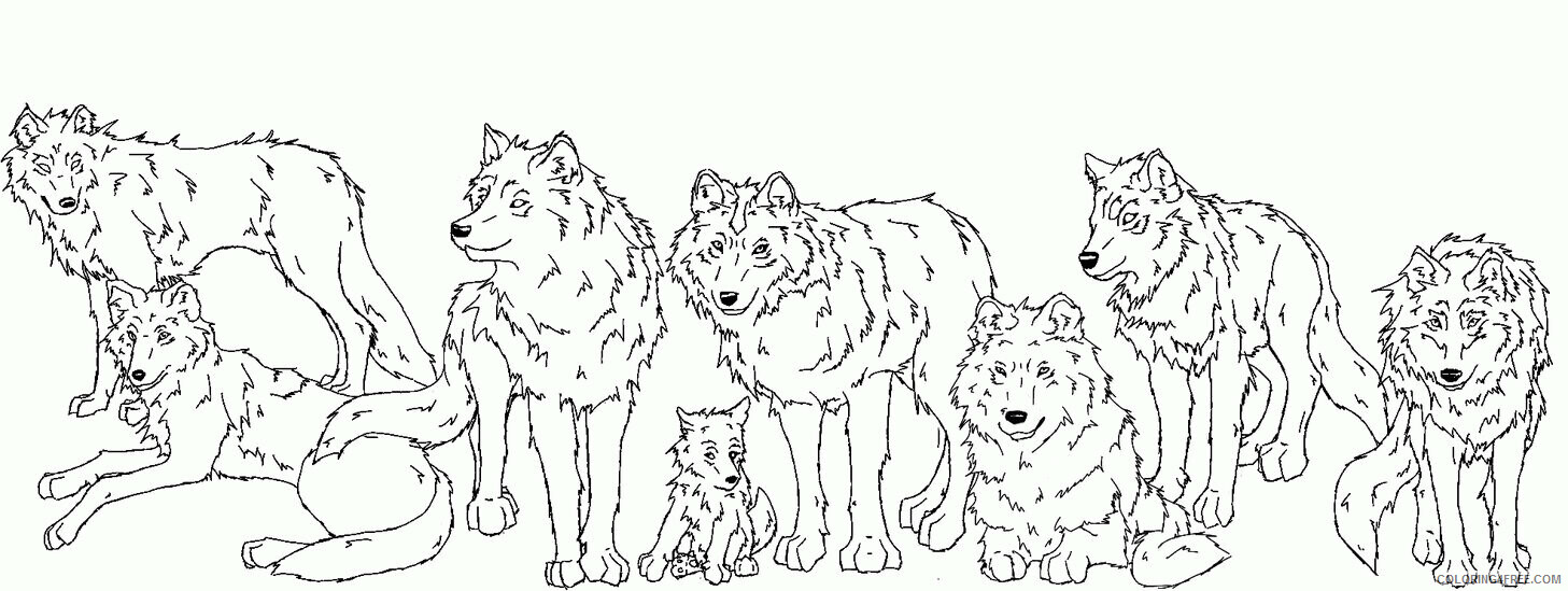 Anime Wolf Pack Coloring Pages Printable Sheets Wolf Pack Related 2021 a 1457 Coloring4free