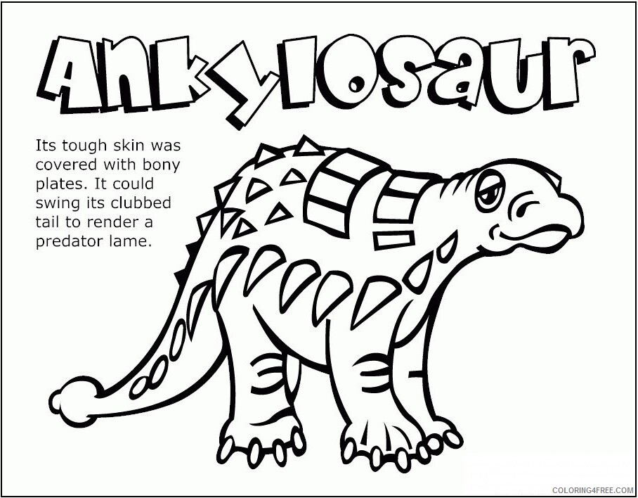 Ankylosaurus Coloring Page Printable ankylosaurus colouring Dinosaur activities 2021 a Coloring4free