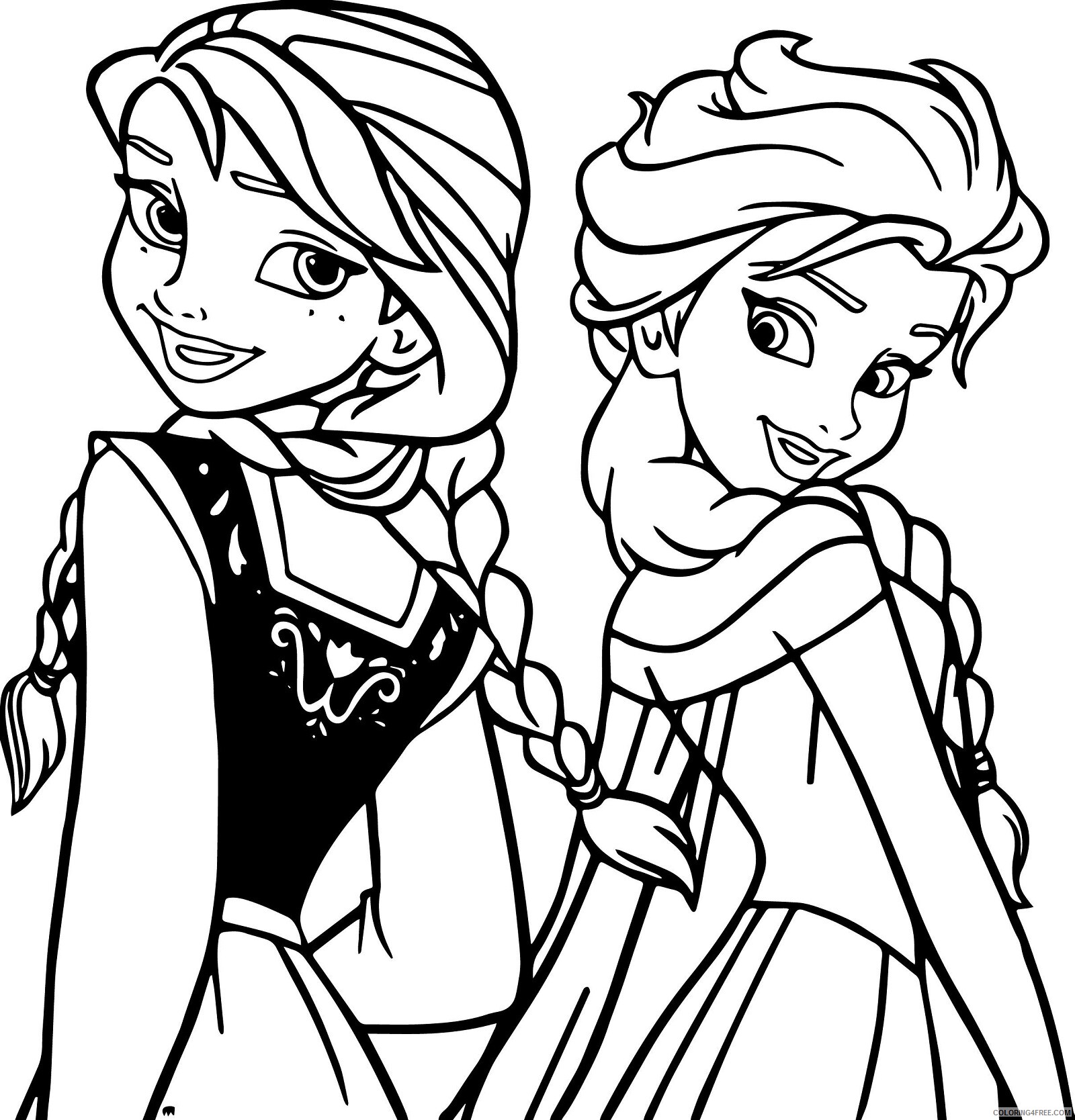 Anna Frozen Coloring Pages Printable Sheets Elsa And Anna 2021 a 1495 Coloring4free