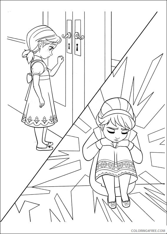 Anna Frozen Coloring Pages Printable Sheets Young Elsa at 2021 a 1518 Coloring4free