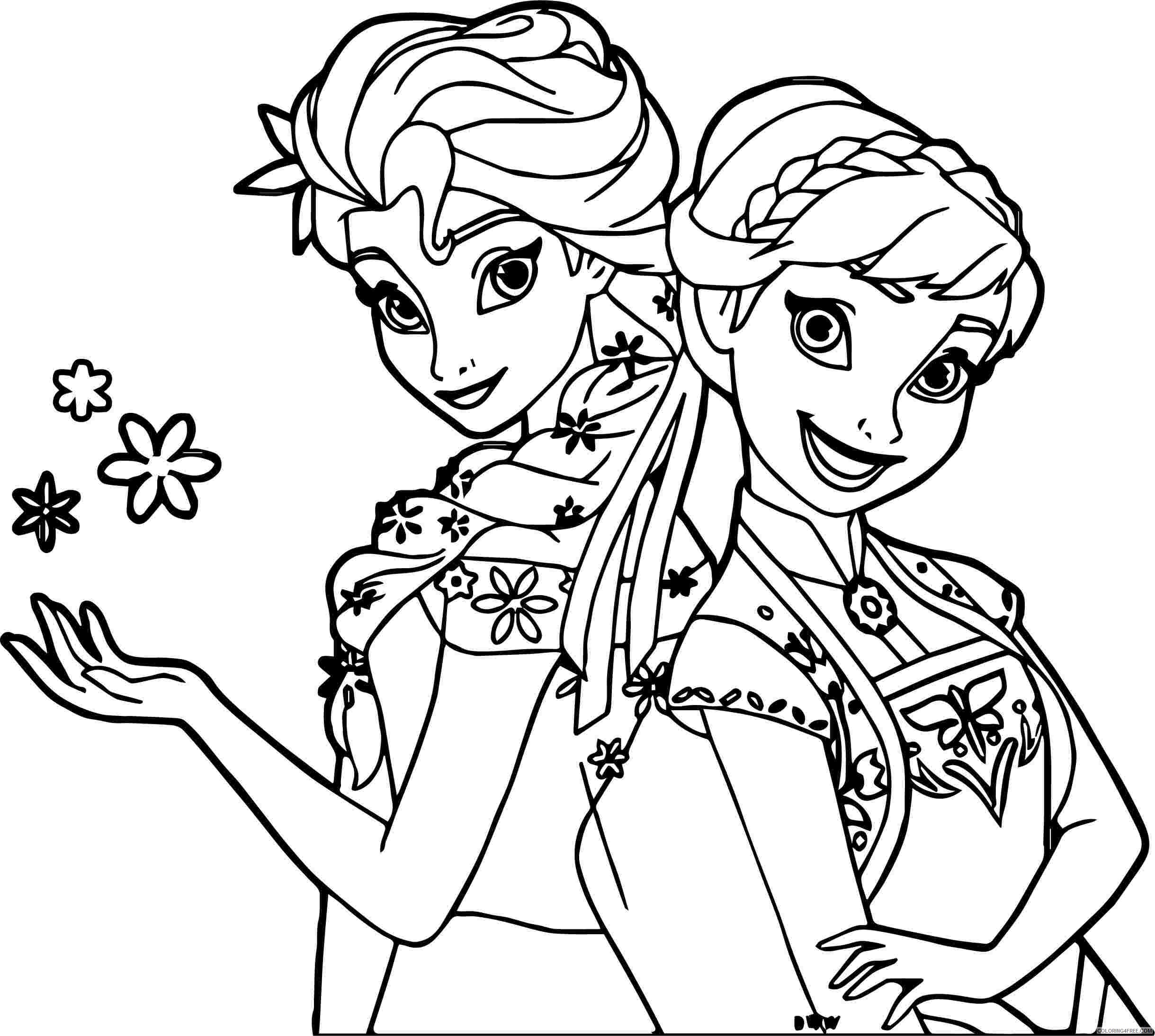 Anna Frozen Coloring Pages Printable Sheets elsa and anna frozen fever 2021 a 1504 Coloring4free