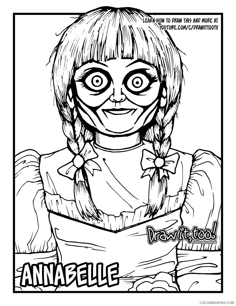 Annabelle Coloring Pages Printable Sheets How to Draw ANNABELLE The 2021 a 1520 Coloring4free